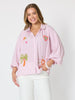 The Palms Embroidered Shirt - Musk White rc&co