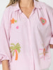 The Palms Embroidered Shirt - Musk White rc&co