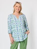 Palm Beach Print Top - Fern Multi