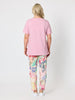 Desert Rose Floral Print Slim Leg Pant - Pink/Multi rc&co