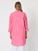 Lagoon Palm Floral Embroidered Shirt - Raspberry