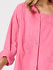 Lagoon Palm Floral Embroidered Shirt - Raspberry
