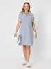 Sailor Stripe Print Polo Dres - Navy/White