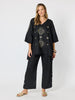 Bayview Wide Leg Linen Pant - Black