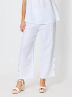 Bayview Wide Leg Linen Pant - White