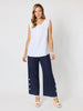 Bayview Wide Leg Linen Pant - Navy