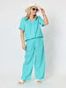 Luella Wide Leg Linen Pant - Seafoam rc&co