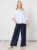 Luella Wide Leg Linen Pant - Navy rc&co