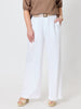 Luella Wide Leg Linen Pant - White rc&co
