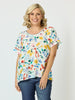 Picnic Print Top - Azure Multi