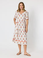 Candelabra Flower Print Dress - Natural Multi