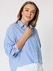 Seaview Stripe Print Cotton Shirt - Blue/White rc&co