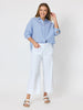 Seaview Stripe Print Cotton Shirt - Blue/White