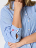 Seaview Stripe Print Cotton Shirt - Blue/White rc&co