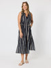 Sunset Safari Sleeveless Stripe Print Dress - Black/Ivory r&co