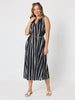Sunset Safari Sleeveless Stripe Print Dress - Black/Ivory r&co