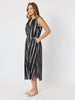 Sunset Safari Sleeveless Stripe Print Dress - Black/Ivory r&co