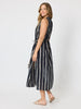 Sunset Safari Sleeveless Stripe Print Dress - Black/Ivory r&co