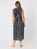 Sunset Safari Sleeveless Stripe Print Dress - Black/Ivory r&co