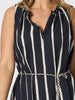 Sunset Safari Sleeveless Stripe Print Dress - Black/Ivory r&co