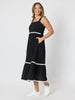Casablanca Ric Rac Sundress - Black rc&co