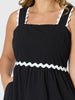 Casablanca Ric Rac Sundress - Black rc&co