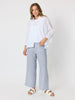 City Stripe Print Straight Leg Pant  - Navy/White