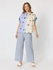 City Stripe Print Straight Leg Pant  - Navy/White rc&co