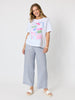 City Stripe Print Straight Leg Pant  - Navy/White rc&co