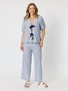 City Stripe Print Straight Leg Pant  - Navy/White rc&co