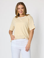Charmed Stripe Print Tee - Lemon