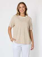 Charmed Stripe Print Tee - Natural