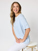 Charmed Stripe Print Tee - Sky Blue rc&co