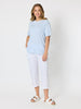 Charmed Stripe Print Tee - Sky Blue rc&co