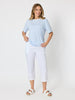 Charmed Stripe Print Tee - Sky Blue rc&co