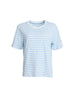 Charmed Stripe Print Tee - Sky Blue rc&co