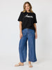 Dune Carpenter Wide Leg Cropped Pant - Dark Denim rc&co
