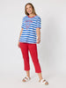 Rhode Island Embroidered Stripe Tee - Azure White RC&CO
