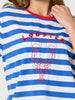 Rhode Island Embroidered Stripe Tee - Azure White RC&CO