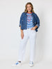 Rhode Island Embroidered Stripe Tee - Azure White RC&CO