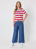 Rhode Island Embroidered Stripe Tee - Red White RC&CO