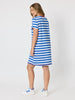 Rhode Island Embroidered Stripe Dress - Azure White