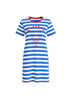 Rhode Island Embroidered Stripe Dress - Azure White