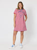 Rhode Island Embroidered Stripe Dress - Red White