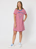 Rhode Island Embroidered Stripe Dress - Red White
