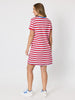 Rhode Island Embroidered Stripe Dress - Red White