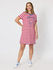 Rhode Island Embroidered Stripe Dress - Red White