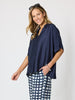 Del Mar Pleat Detail Top - Navy rc&co