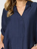 Del Mar Pleat Detail Top - Navy rc&co