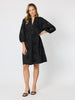 Carmen Embroidered Lace Dress  - Black rc&co